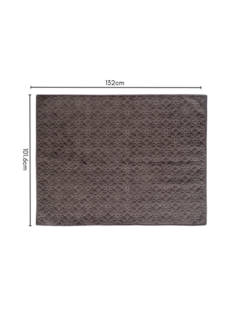 Nestasia Brown Quilted 6-Seater Velvet Table Cloth - Image 7
