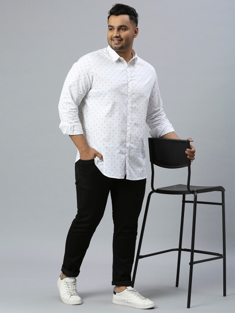 Sztori Plus Size Classic Micro Ditsy Printed Casual Pure Cotton Shirt - Image 5