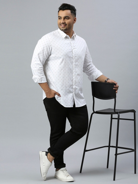 Sztori Plus Size Classic Micro Ditsy Printed Casual Pure Cotton Shirt - Image 6