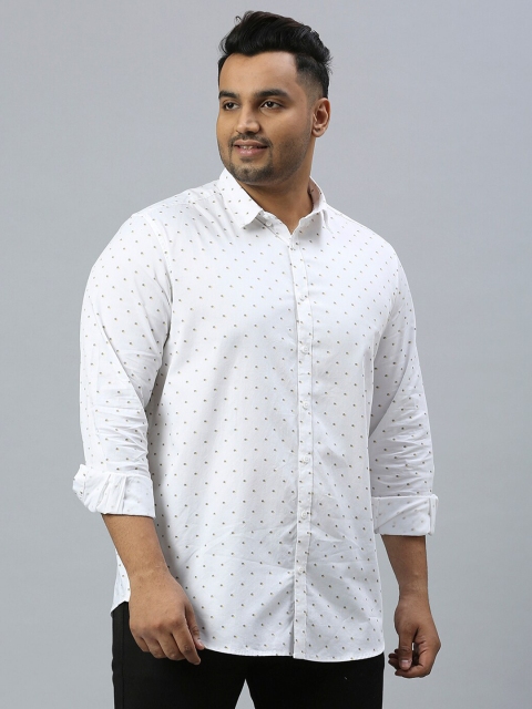 Sztori Plus Size Classic Micro Ditsy Printed Casual Pure Cotton Shirt - Image 3