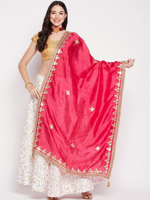 Clora Creation Embroidered Dupatta with Gotta Patti