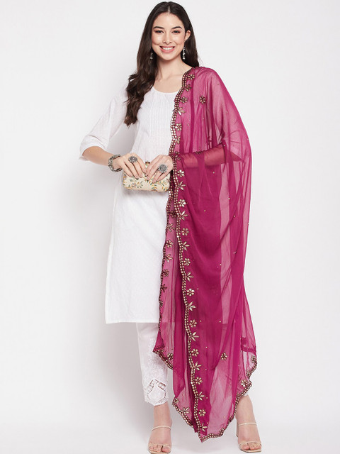 Clora Creation Embroidered Dupatta with Gotta Patti - Image 5