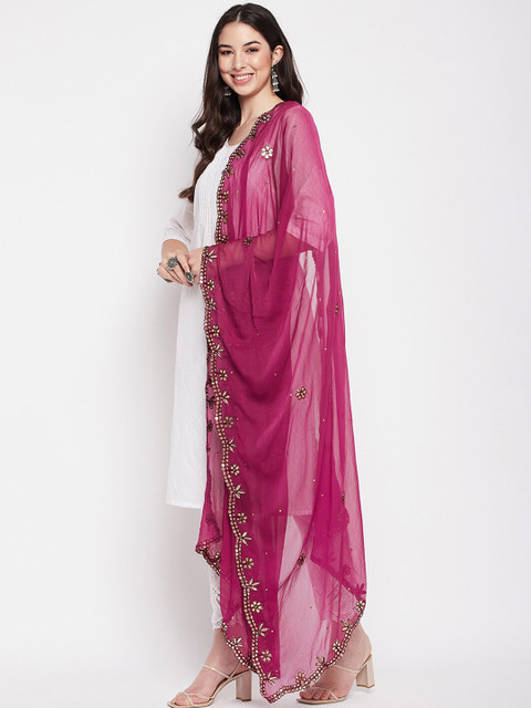 Clora Creation Embroidered Dupatta with Gotta Patti - Image 3