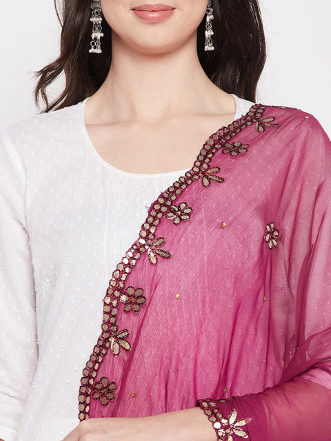 Clora Creation Embroidered Dupatta with Gotta Patti - Image 2