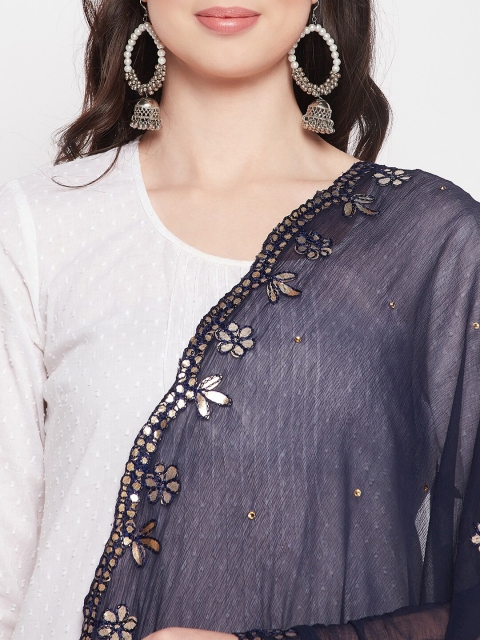 Clora Creation Ethnic Motifs Embroidered Dupatta with Gotta Patti - Image 2