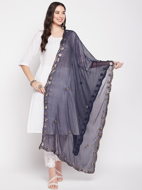 Clora Creation Ethnic Motifs Embroidered Dupatta with Gotta Patti
