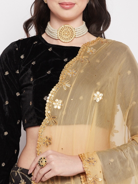 Clora Creation Floral Embroidered Dupatta With Gotta Patti - Image 2
