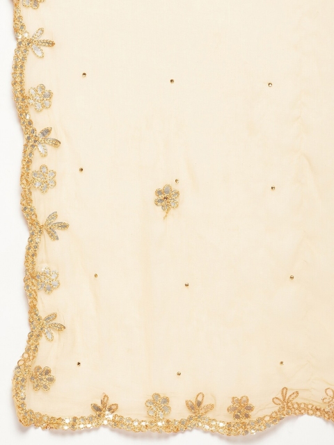 Clora Creation Floral Embroidered Dupatta With Gotta Patti - Image 6