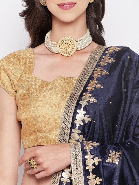 Clora Creation Floral Embroidered Dupatta With Gotta Patti - Image 2