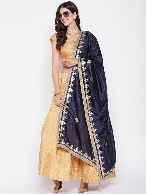 Clora Creation Floral Embroidered Dupatta With Gotta Patti - Image 5