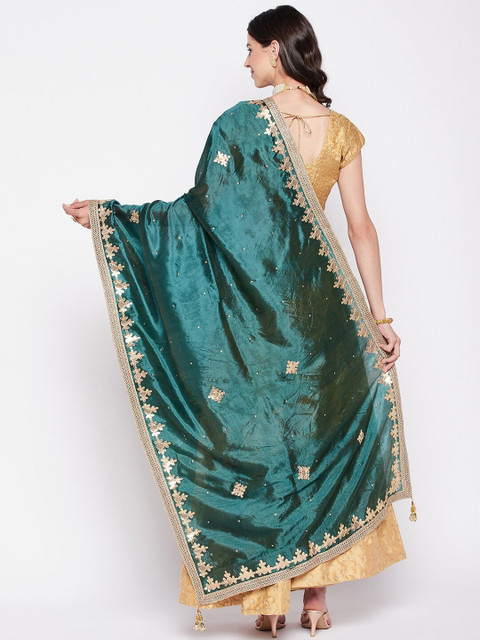 Clora Creation Embroidered Dupatta with Gotta Patti - Image 4