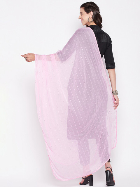 Clora Creation Embroidered Chiffon Dupatta with Sequinned - Image 4