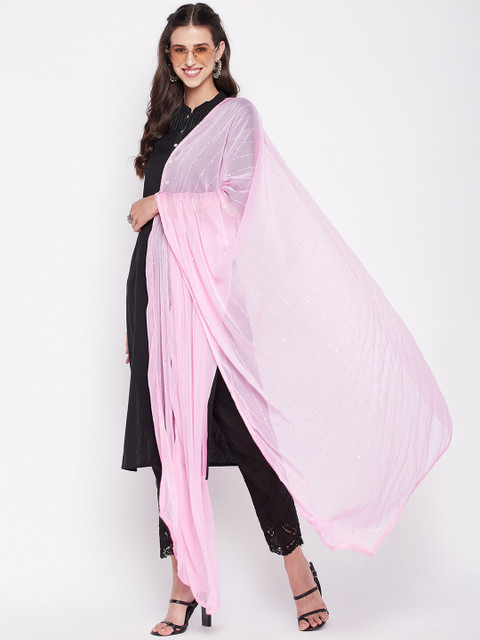 Clora Creation Embroidered Chiffon Dupatta with Sequinned - Image 5