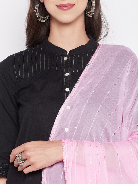 Clora Creation Embroidered Chiffon Dupatta with Sequinned - Image 2