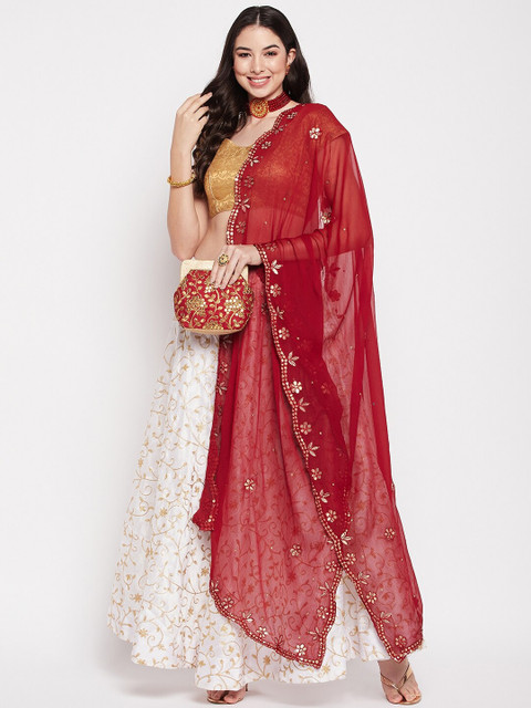 Clora Creation Embroidered Dupatta with Gotta Patti - Image 5