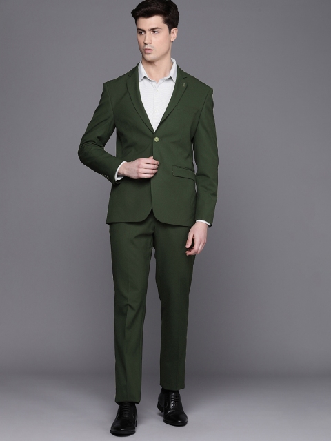 Peter England Elite Men Solid Two Piece Suit