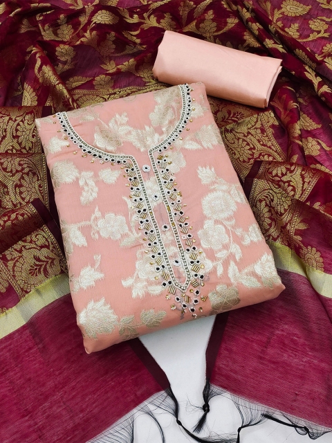 KALINI Woven Design Unstitched Dress Material