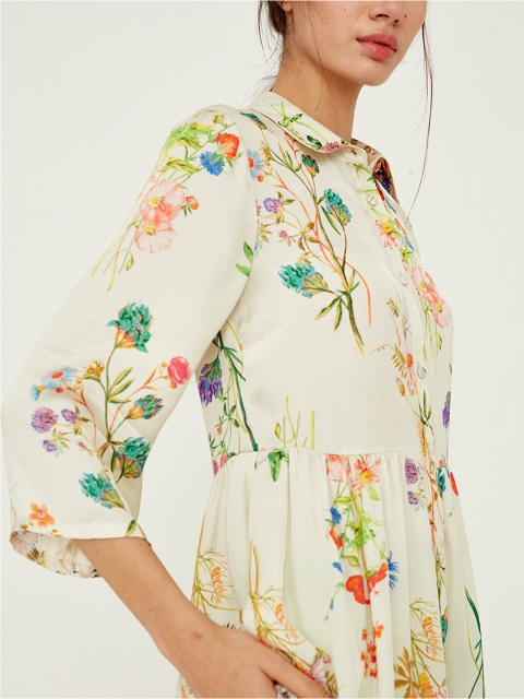Ancestry Floral Printed Shirt Collar Shirt Style Top - Image 2