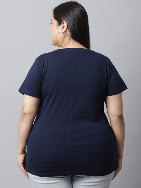 UnaOne Plus Size Pack Of 2 Regular Fit Cotton T-shirt - Image 6