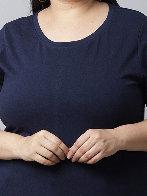 UnaOne Plus Size Pack Of 2 Regular Fit Cotton T-shirt - Image 7