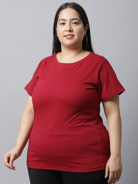 UnaOne Plus Size Pack Of 2 Regular Fit Cotton T-shirt - Image 3