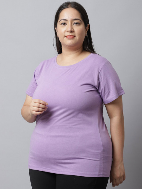 UnaOne Plus Size Pack Of 2 Round Neck Cotton T-shirt - Image 3