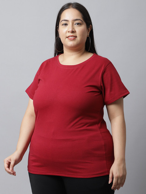 UnaOne Plus Size Pack Of 2 Regular Fit Cotton T-shirt - Image 3