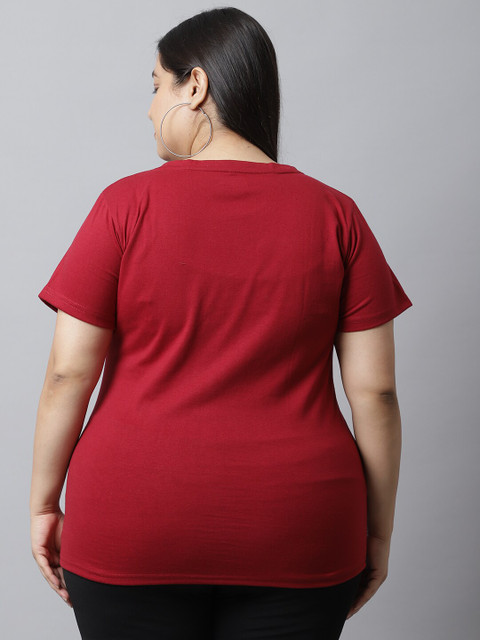 UnaOne Plus Size Pack Of 2 Regular Fit Cotton T-shirt - Image 5