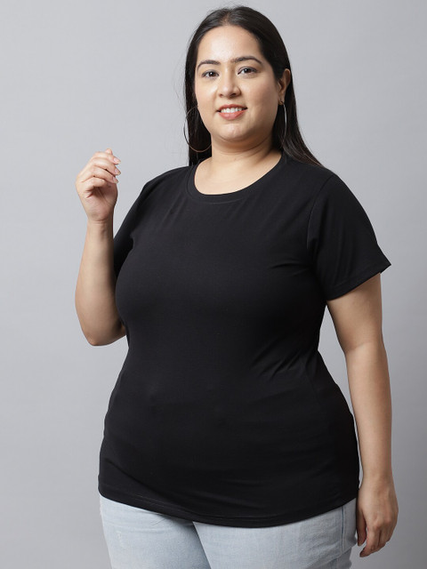 UnaOne Plus Size Pack Of 2 Regular Fit Cotton T-shirt - Image 3