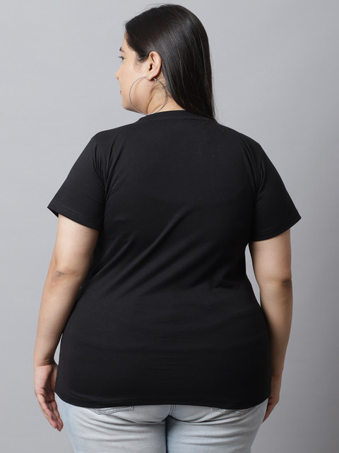 UnaOne Plus Size Pack Of 2 Regular Fit Cotton T-shirt - Image 5