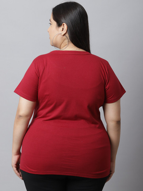 UnaOne Plus Size Pack Of 2 Regular Fit Cotton T-shirts - Image 5