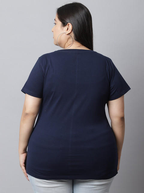 UnaOne Plus Size Pack Of 2 Regular Fit Cotton T-Shirts - Image 6