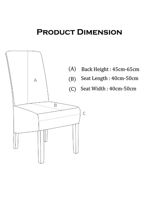 Cortina Black & Beige 6 Pieces Ethnic Motif Printed Super Stretchable Dining Chair Covers - Image 9