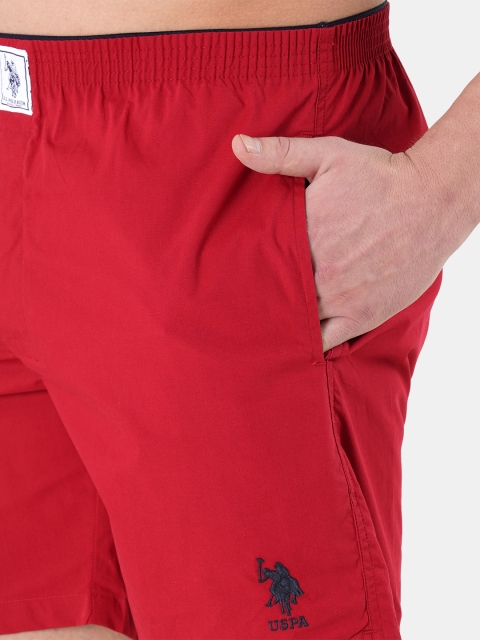 U.S. Polo Assn. Coral Red Solid Pure Cotton Boxers I108-125-PL - Image 5