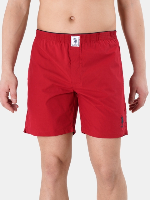 U.S. Polo Assn. Coral Red Solid Pure Cotton Boxers I108-125-PL
