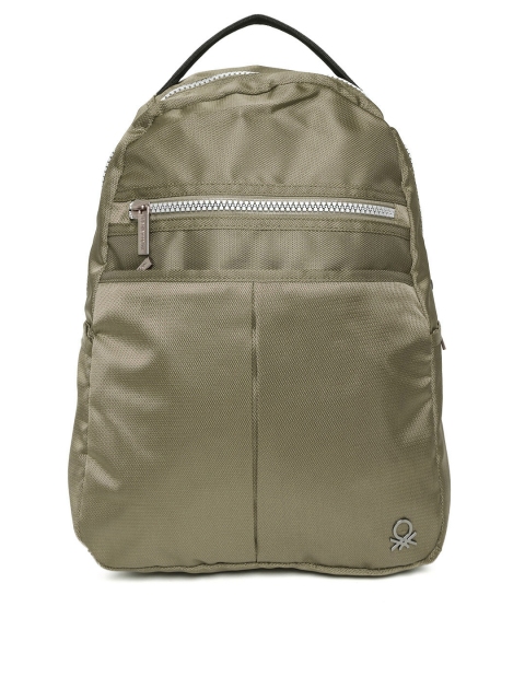 United Colors of Benetton Men Olive Green Laptop Backpack