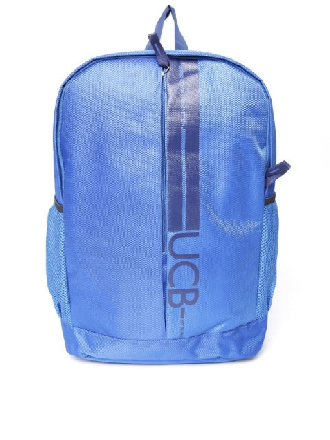 United Colors of Benetton Men Blue Logo Print Laptop Backpack