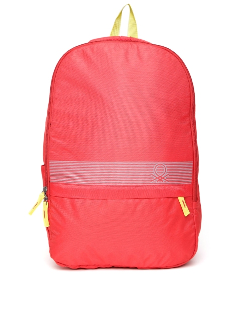 United Colors of Benetton Men Red Printed Detail Backpack