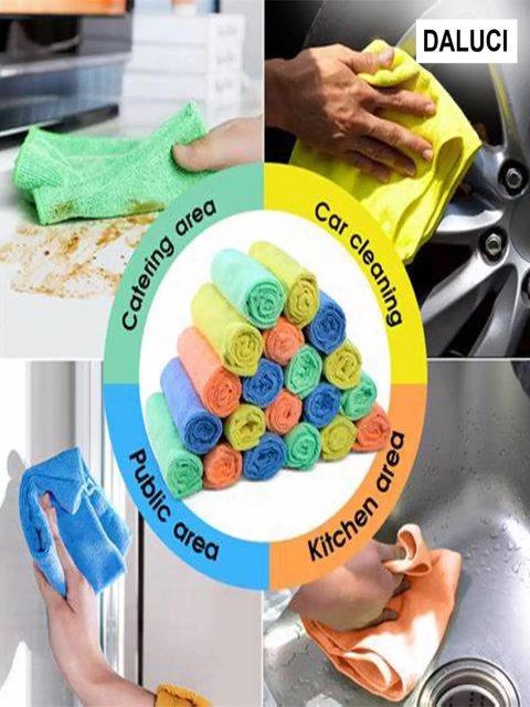 DALUCI Pack of 12 Microfiber Cleaning Cloth - Image 5