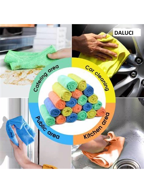 DALUCI Pack of 10 Microfiber Cleaning Cloth - Image 4