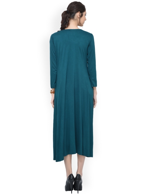 SCORPIUS Teal Solid Open Front Shrug - Image 4