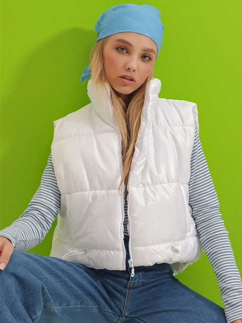 Trend Alacati stili Stand Collar Crop Puffer Jacket - Image 7