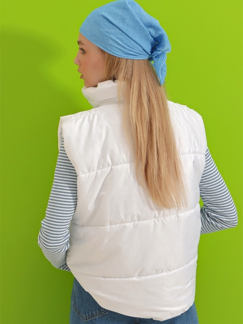 Trend Alacati stili Stand Collar Crop Puffer Jacket - Image 5