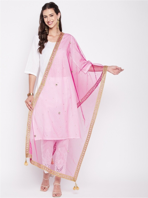 Clora Creation Sequinned Tasselled Border Dupatta