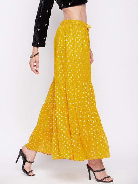 Clora Creation Women Floral Printed Flared Georgette Palazzos - Image 2