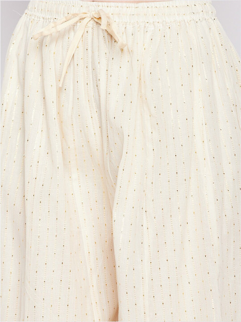 Clora Creation Women Embellished Wide leg Cotton Palazzos - Image 6