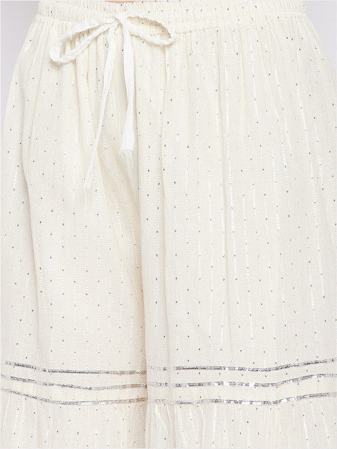 Clora Creation Women Striped Flared Cotton Palazzos - Image 6