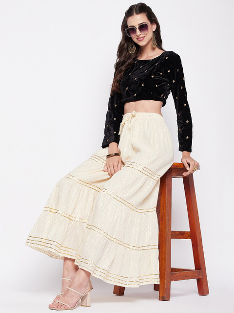 Clora Creation Women Embellished Flared Cotton Ethnic Palazzos - Image 6