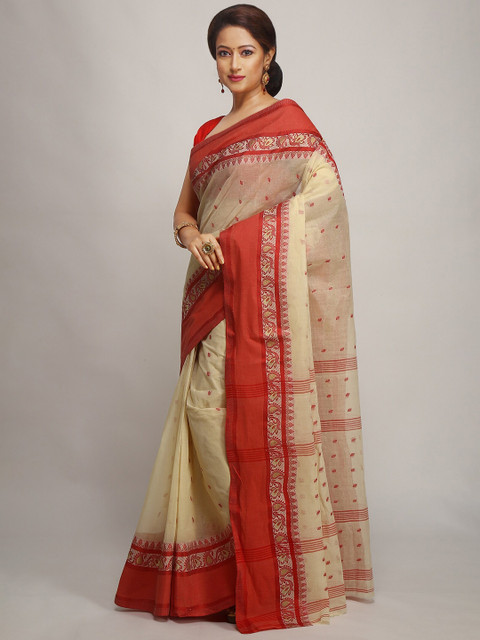 WoodenTant Ethnic Motif Pure Cotton Taant Saree - Image 2