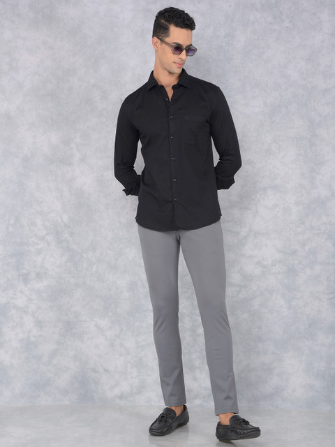 Crimsoune Club Men Mid-Rise Slim Fit Formal Trousers